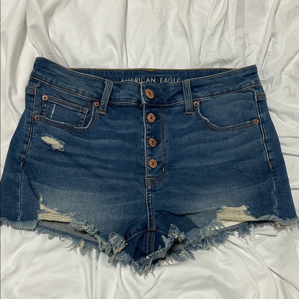 American Eagle Outfitters Distressed Blue Jean Shorts